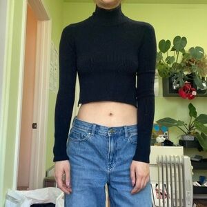 REVOLVE CAMILA COELHO backless knit black turtleneck